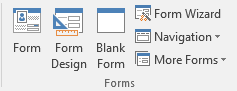 The Create Form Section of the Ribbon