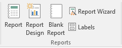 The Create Report Section of the Ribbon