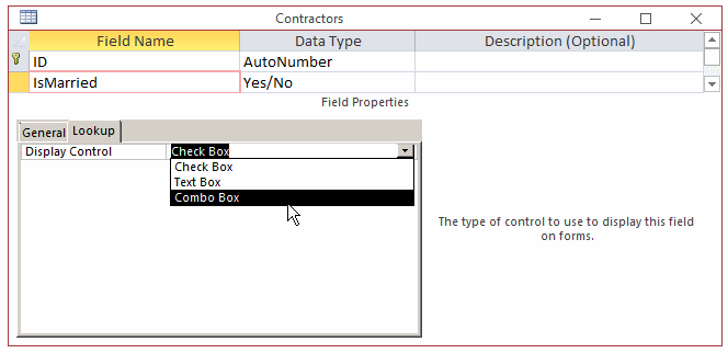 Boolean Field Options