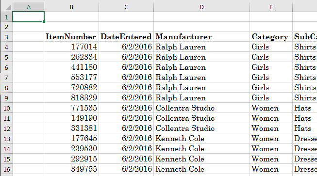 When creating the spreadsheet, you may have created a list anywhere on the document, without a title, and only the list of values. In this case, the spreadsheet is ready. When you import such a spreadsheet, Microsoft Access would be able to figure out where the list starts and where it ends. Microsoft Access can even identify the column names and their records (where the records start and where they end)