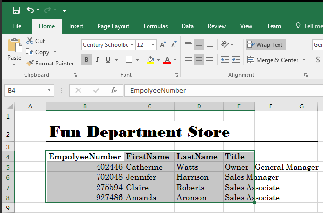 You may have created a spreadsheet that includes sections other than the list you want to use in your database