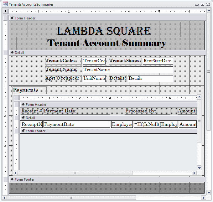 Lambda Square - Tenant Payments Summary