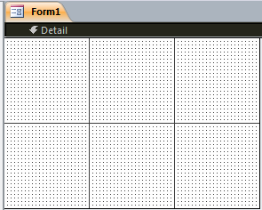 A Form in Design View Without the Rulers