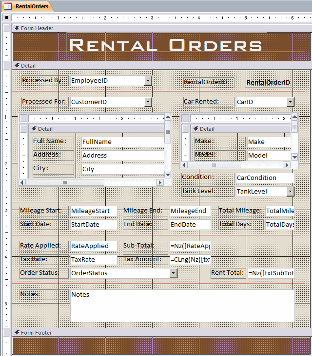 Rental Orders