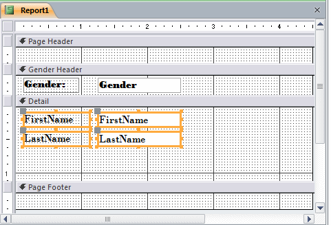 Adding the Fields Under a Group