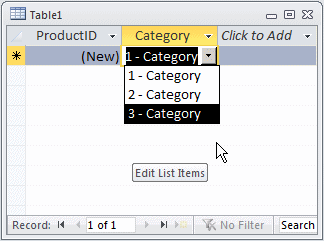 Table Lookup Field