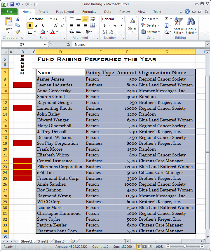 If you create a spreadsheet in Microsoft Excel, Corel Paradox, or Lotus 1-2-3, and if the spreadsheet contains a mix of the desired list and other items, you can create a name.