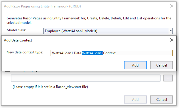 Watts A Loan - Add Razor Pages Using Entity Framework (CRUD)
