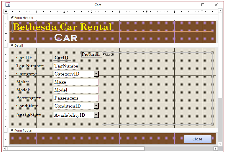 Bethesda Car Rental - Update Rental Order