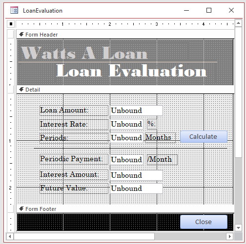 Watts' A Loan - Loan Evaluation - Form Design