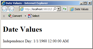 Date and Time Values
