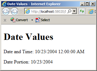 Date and Time Values