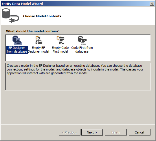 Entity Data Model Wizard