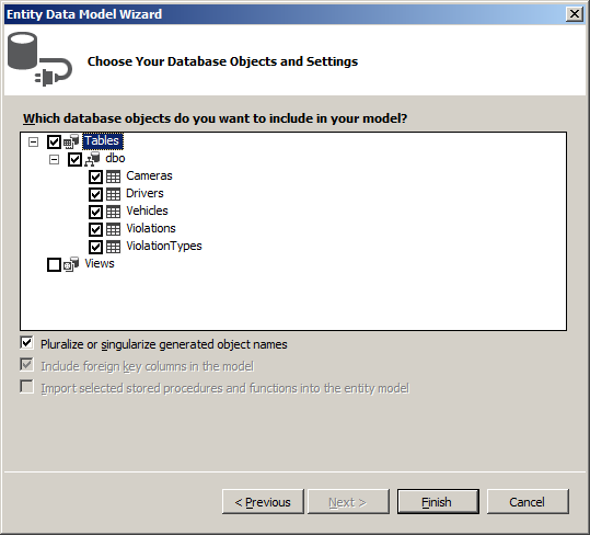 Entity Data Model Wizard