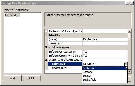 Foreign Key Relationships