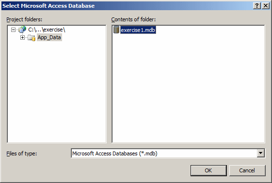 Select Microsoft Access Database