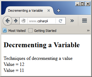 Decrementing a Variable
