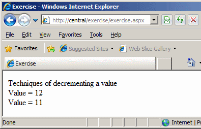 Decrementing a Variable