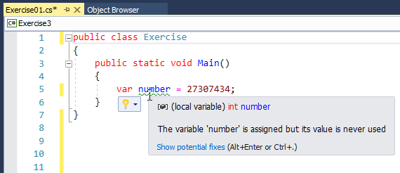 If you declare an integer variable using the var keyword and initialize it with a value lower than 2,147,484,647, the compiler concludes that the memory needed to store that variable is 32 bits