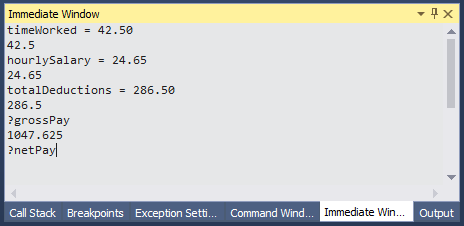 Immediate Window