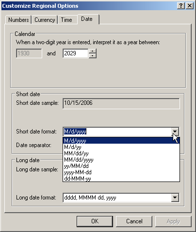 Date Formats