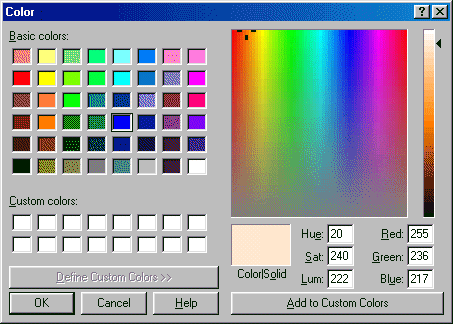 The Color Dialog Box