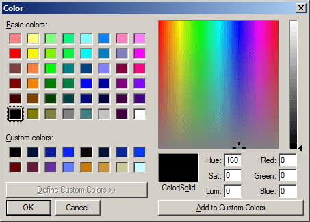 The Color Dialog Box