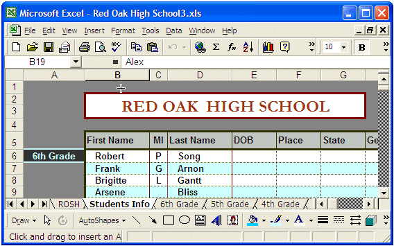 Red Oak High School - Student Information Worksheet - Title