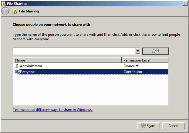 Sharing a Folder