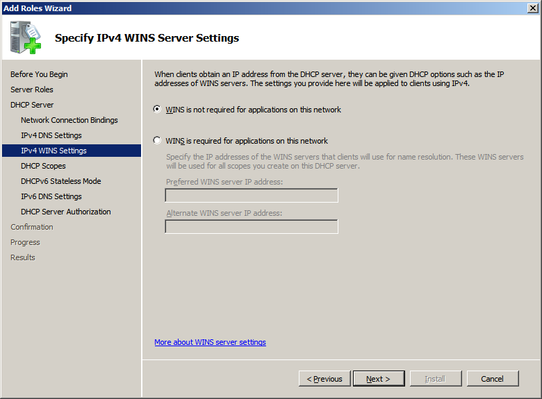 DHCP Server Installation