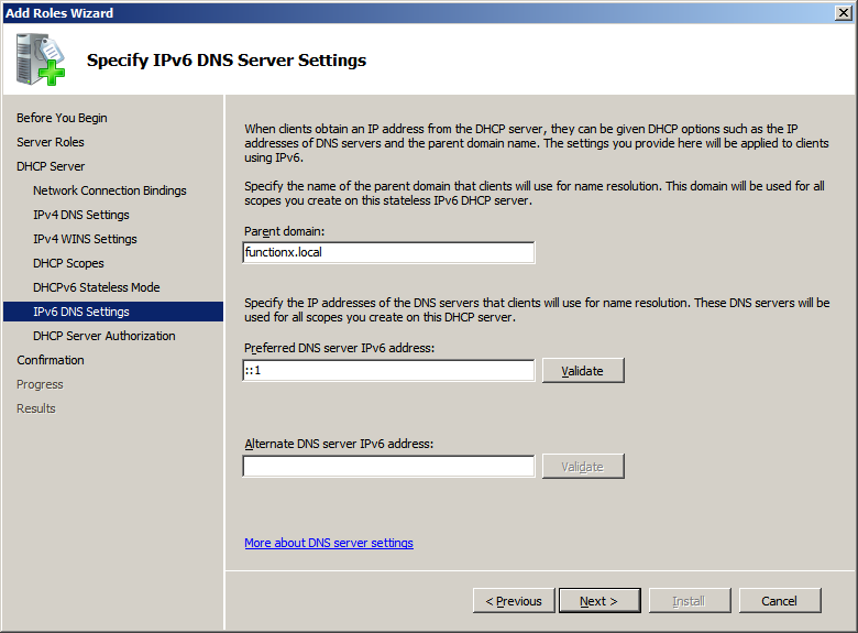 DHCP Server Installation