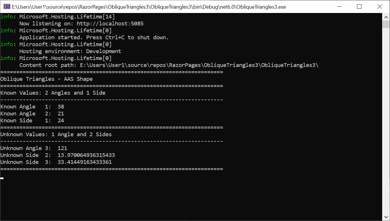 Oblique Triangles - AAS - The Hosting Window
