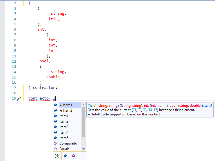 Tuples and Properties