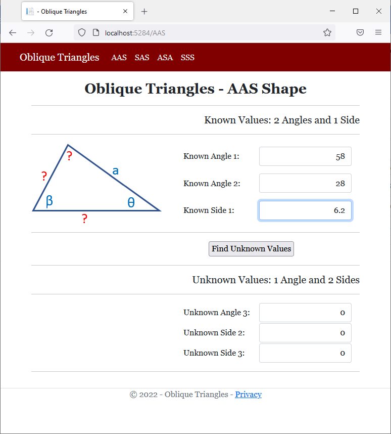 Oblique Triangles - AAS