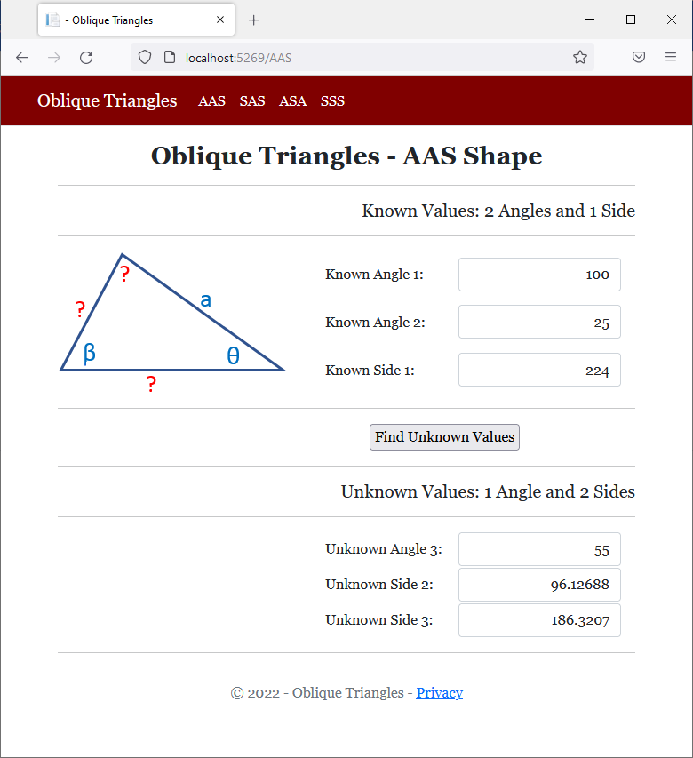 Oblique Triangles - AAS