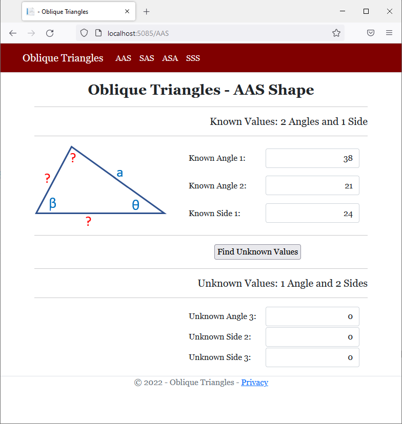 Oblique Triangles - AAS