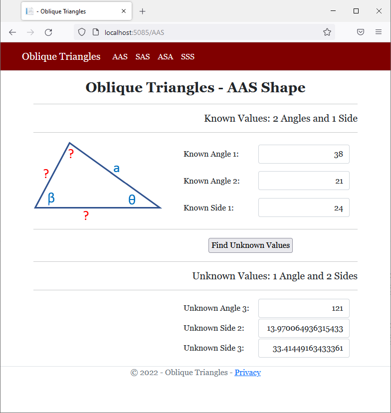 Oblique Triangles - AAS