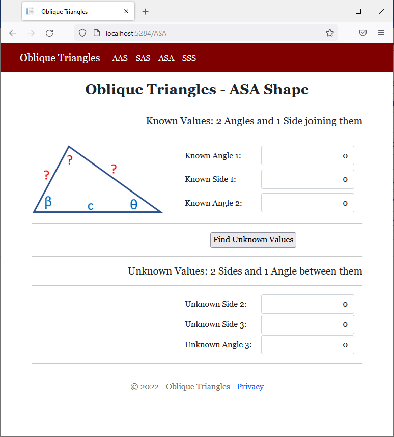 Oblique Triangles - ASA