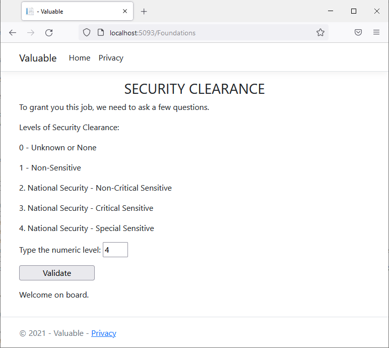 Conditional Statement: is
