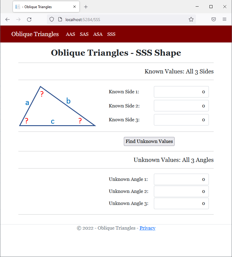 Oblique Triangles - SSS