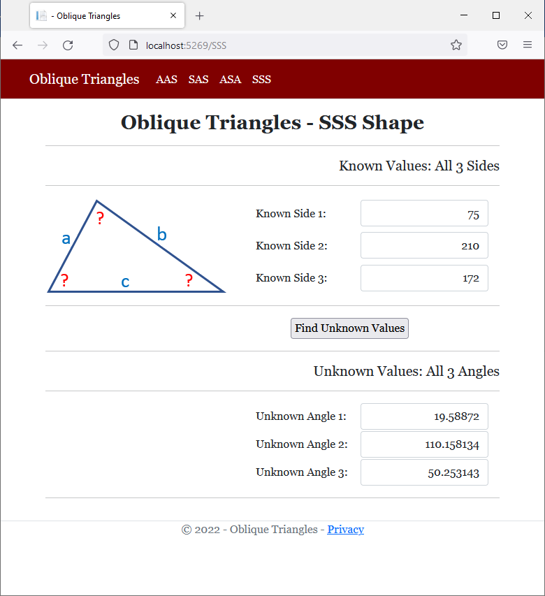 Oblique Triangles - SSS
