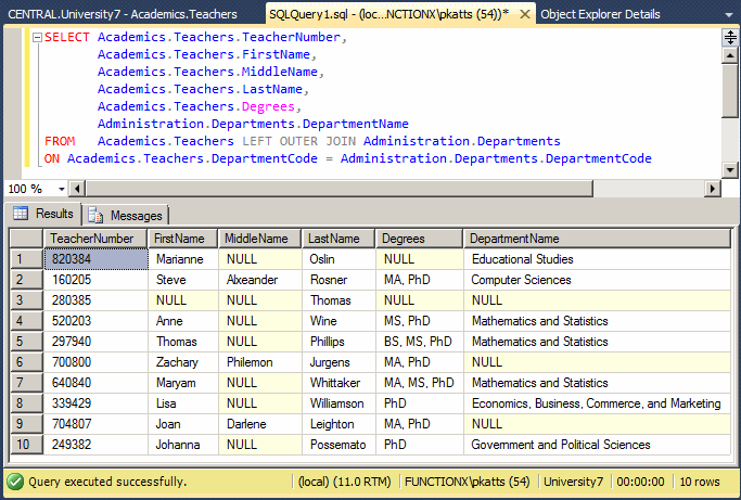 Creating a Right Outer Join