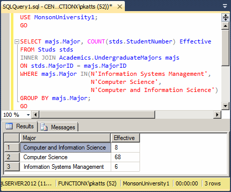 Grouping the Values of an Aggregate Query