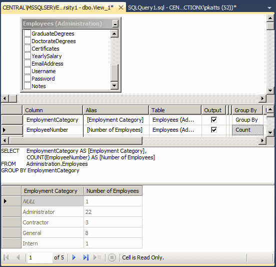 Grouping the Values of an Aggregate Query