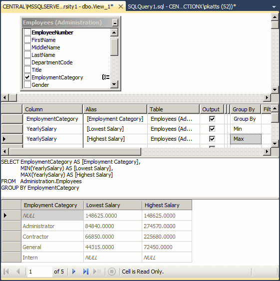 Grouping the Values of an Aggregate Query