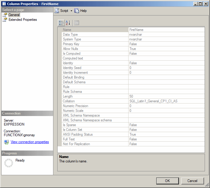 Column Properties