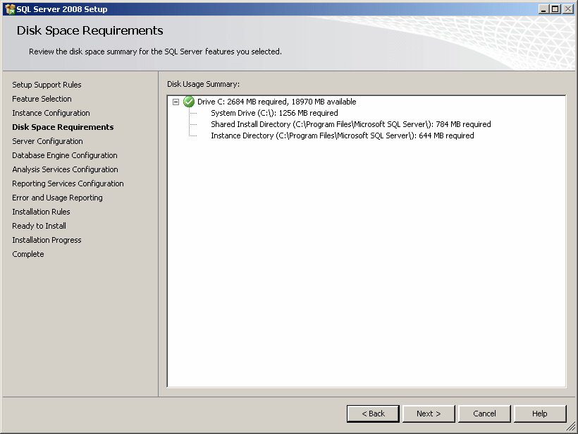 Disk Space