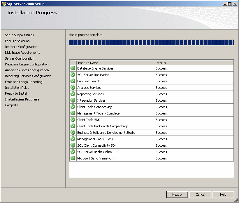 Installation Progress