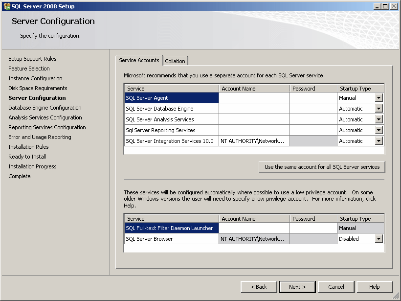 Server Configuration