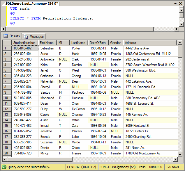 The Result of a Query